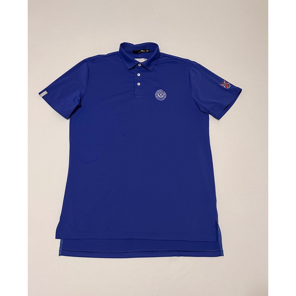 RLX Ralph Lauren Mens Blue Old North State Club Performance Golf Polo Shirt M